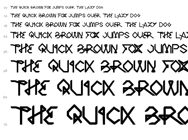 The Art font waterfall